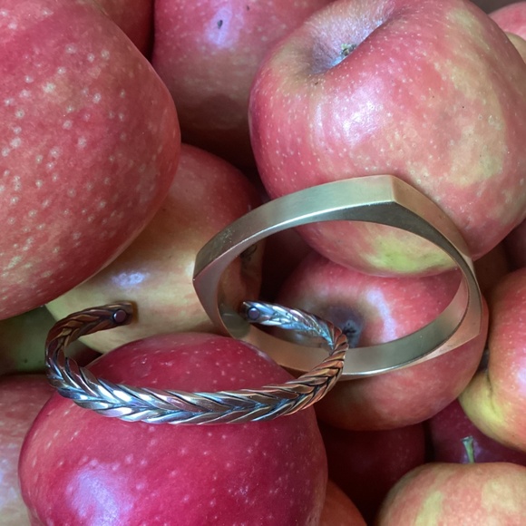 Sergio Lub Beautiful Set Of Brass Copper and Silver Bangle Cuff Bracelets - Picture 4 of 9